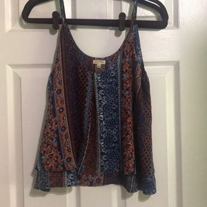 Pattern chiffon tank top